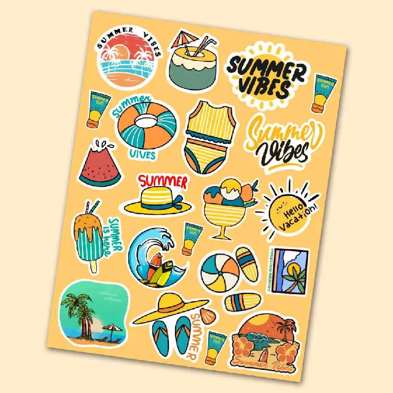 Polyester - Cotton Blend Sheets for Durability and ComfortSummer Mini Stickers Sheet