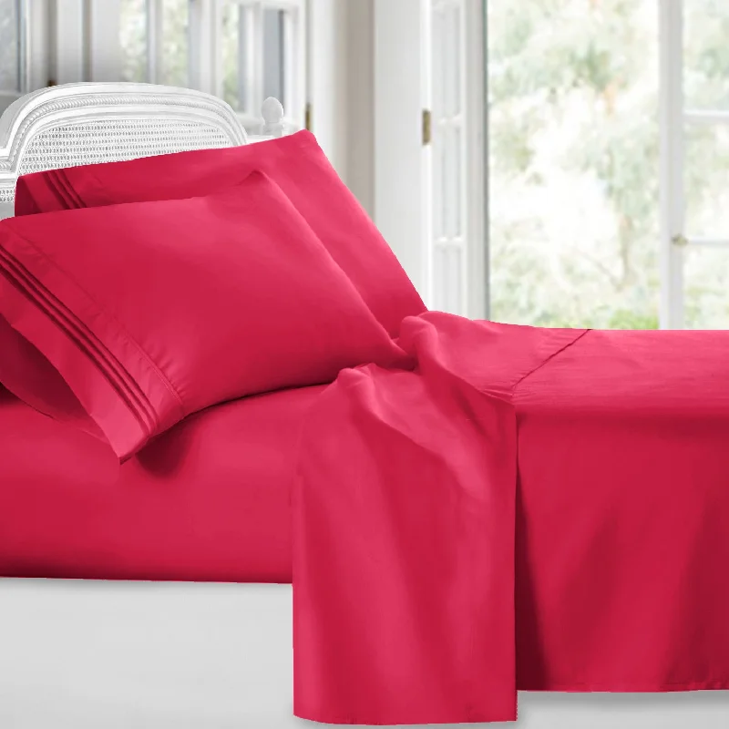 Queen - Size Sheet Sets with a European Pillowcase SetUnique Colors Deep Pocket Bed Sheet Set