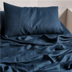 Thermal - Regulating Bamboo Sheets for All - Season ComfortNimes Navy Sheet Set