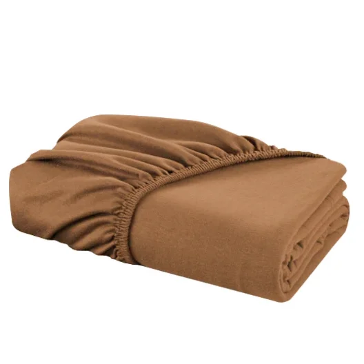 Quilted Cotton Sheets for a Warm and Inviting BedJersey fitted sheet camel