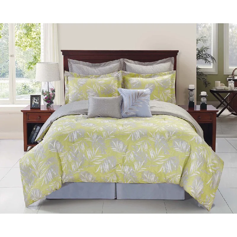 Synthetic - filled comforters like polyester for affordability and hypoallergenic propertiesPalmetto Tropical Reversible Comforter Set