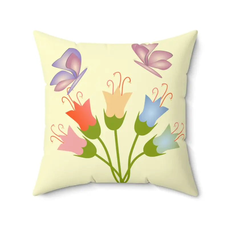 Travel Pillows for Long JourneysFlower Bunch: Cozy Polyester Square Throw Pillow