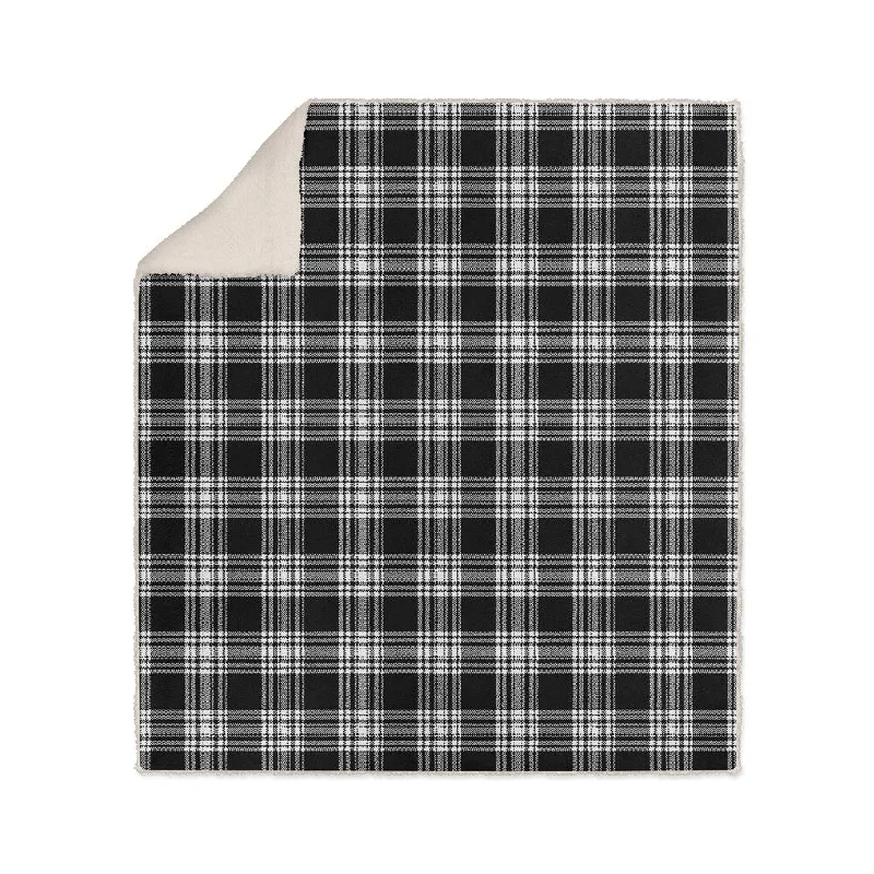 King - size comforters to fit large king - sized beds perfectlySOHO PLAID BLACK AND WHITE Sherpa Comforter