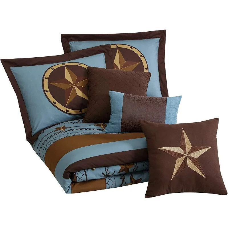 Silk - filled comforters for a luxurious and smooth touchSet of 7 Star Lodge Printed Comforter