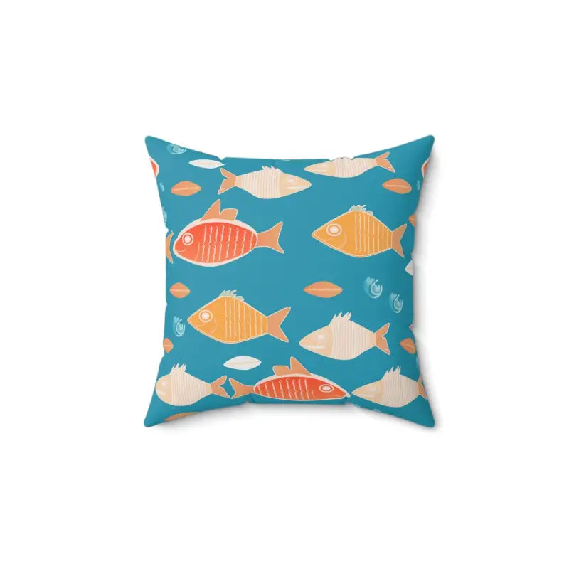 Square Pillows for Modern Home DecorDive Into Comfort with Fishy Flair Polyester Pillow