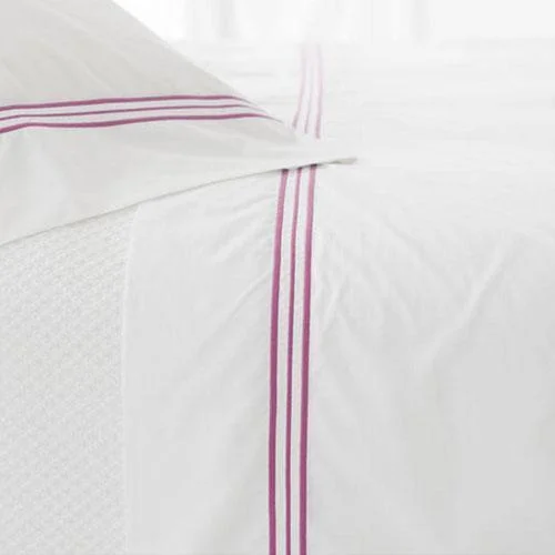 Queen - Size Sheet Sets with a European Pillowcase SetPine Cone Hill Trio Fuchsia Flat Sheet