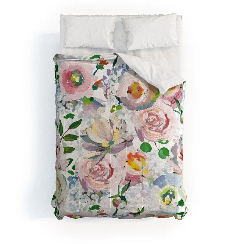 Cotton - filled comforters for a breathable and natural sleep experienceUtart Hand Drawn Vintage Spring Claude Monet Botanical Flower Garden Made To Order Full Comforter Set