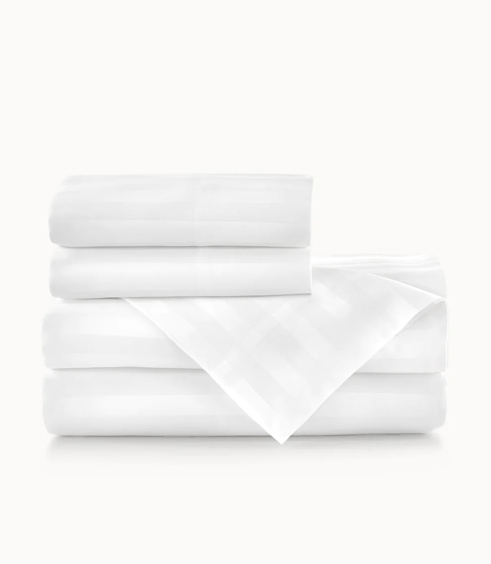 Fitted Sheets with Reinforced Corners for Long - Lasting UsePeacock Alley Soprano Stripe Sateen Sheet Set