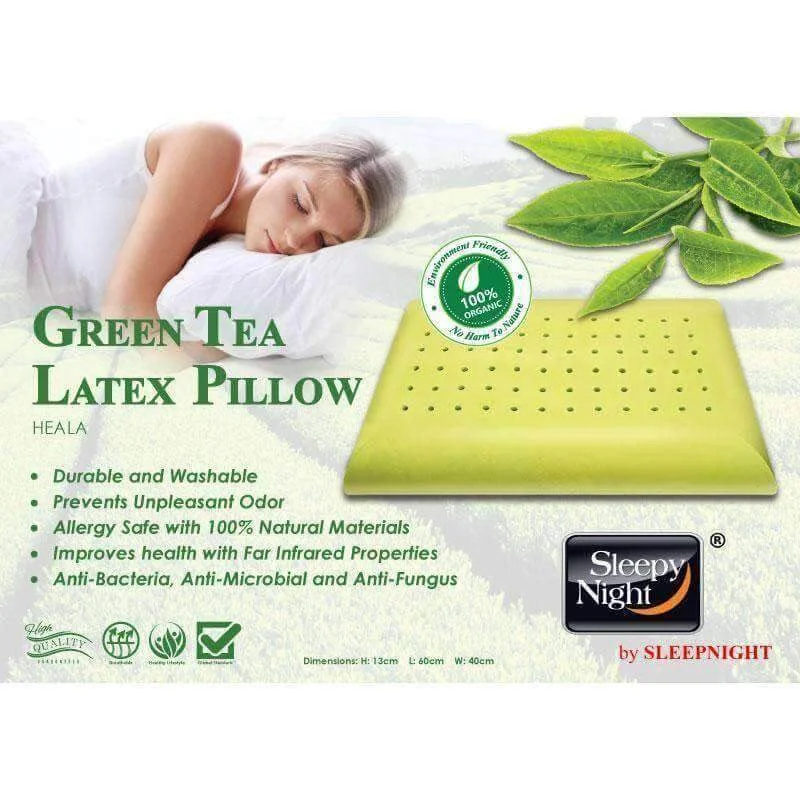 Memory Foam Pillows for Neck SupportSleepy Night Green Tea Organic Natural Latex Pillow