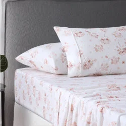 Jersey - Knit Sheets for a Comfortable and Casual BedFlower Bunch Pink Cotton Flannelette Sheet Set