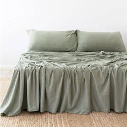 King - Size Sheet Sets with a Decorative Pillow SetBedT Organica Sage Sheet Set