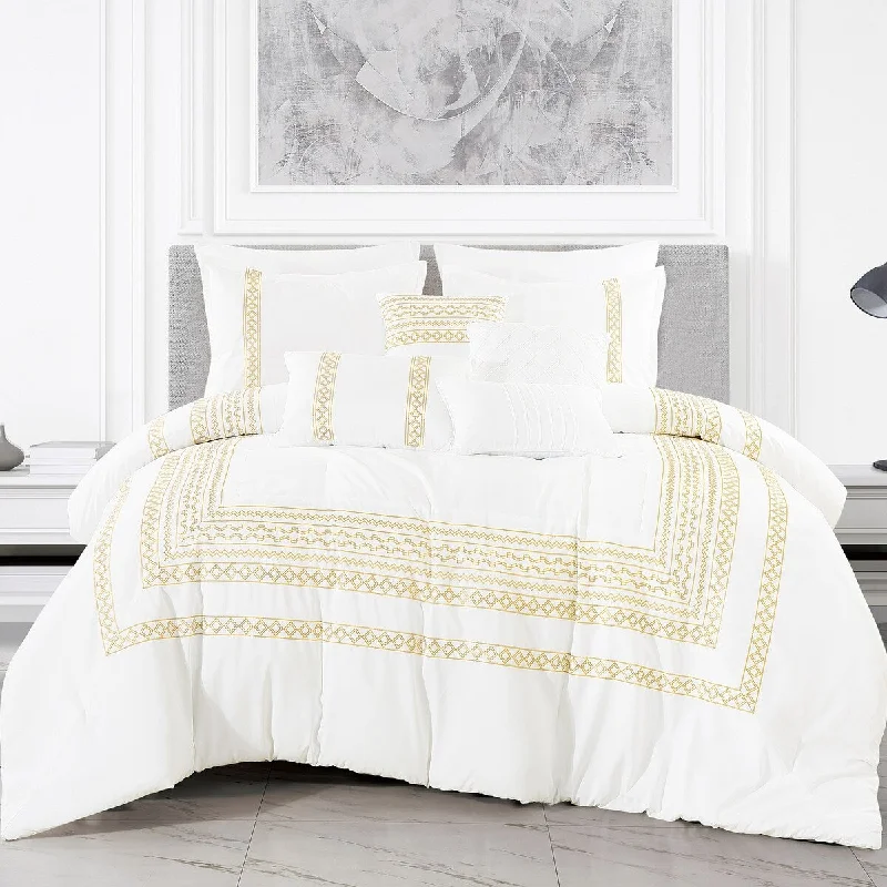 Queen - size comforters for standard queen - sized mattressesANLICNES Luxury 7 Piece Comforter