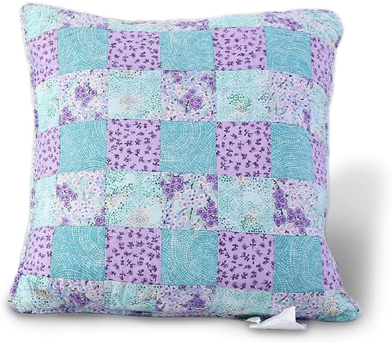 Kids Pillows with Fun DesignsPurple/Green Patchwork Throw Pillow