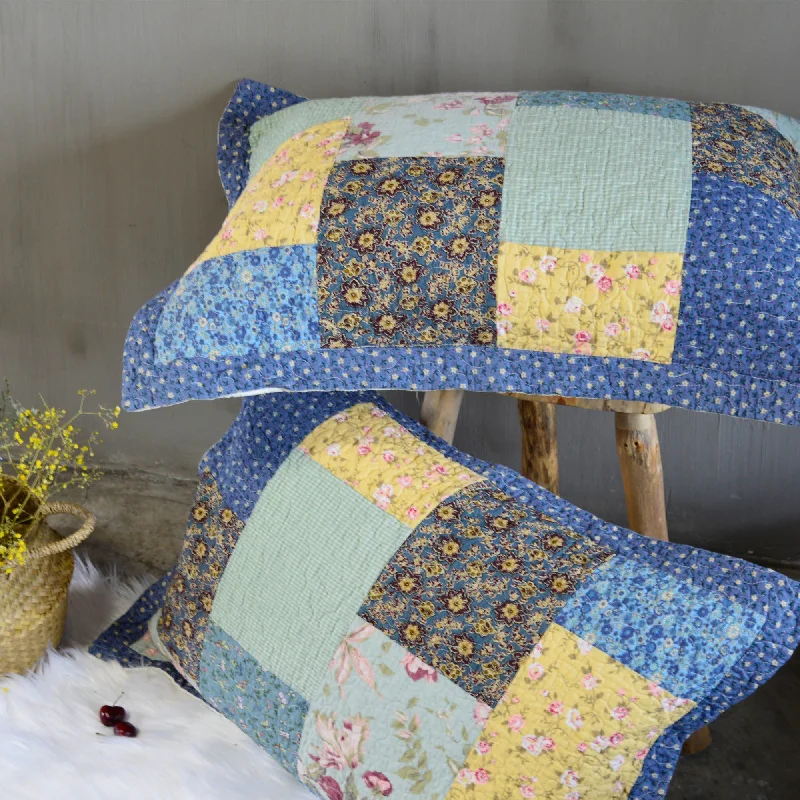 Cooling Pillows for Hot SleepersMulti-Blue Boho Quilt Pillow Sham