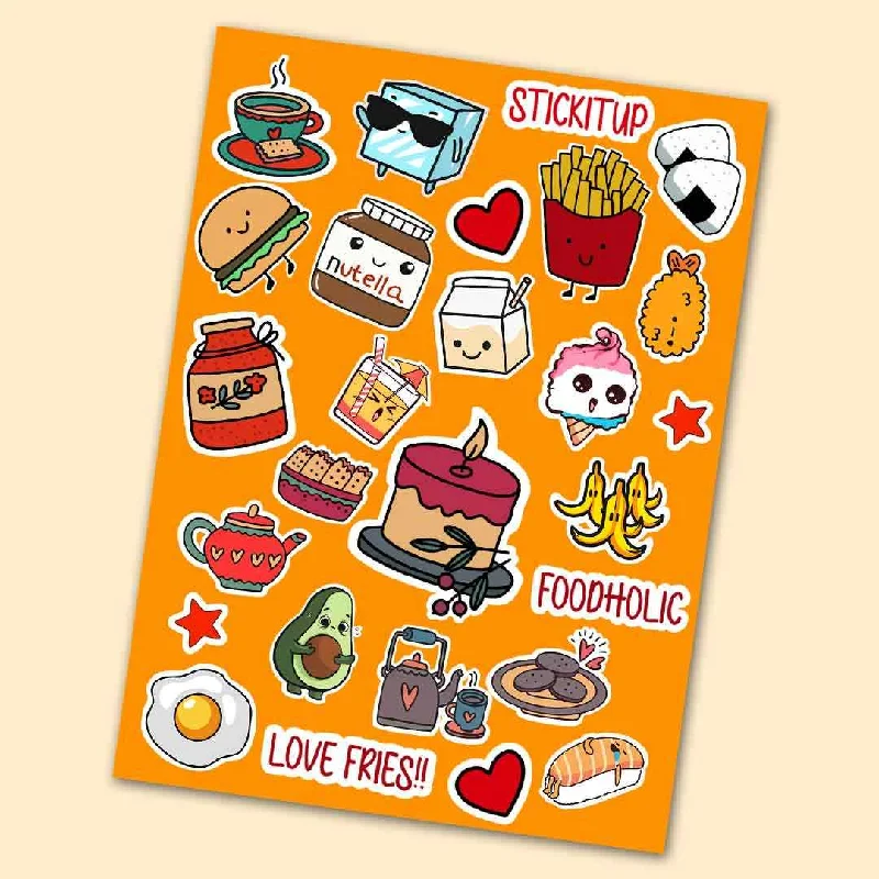 Wrinkle - Free Polyester Sheets for a Low - Maintenance BedFood Mini Stickers Sheet