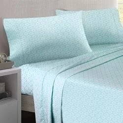 Jersey - Knit Sheets for a Comfortable and Casual BedMicro Flannel Aqua Liberty Sheet Set