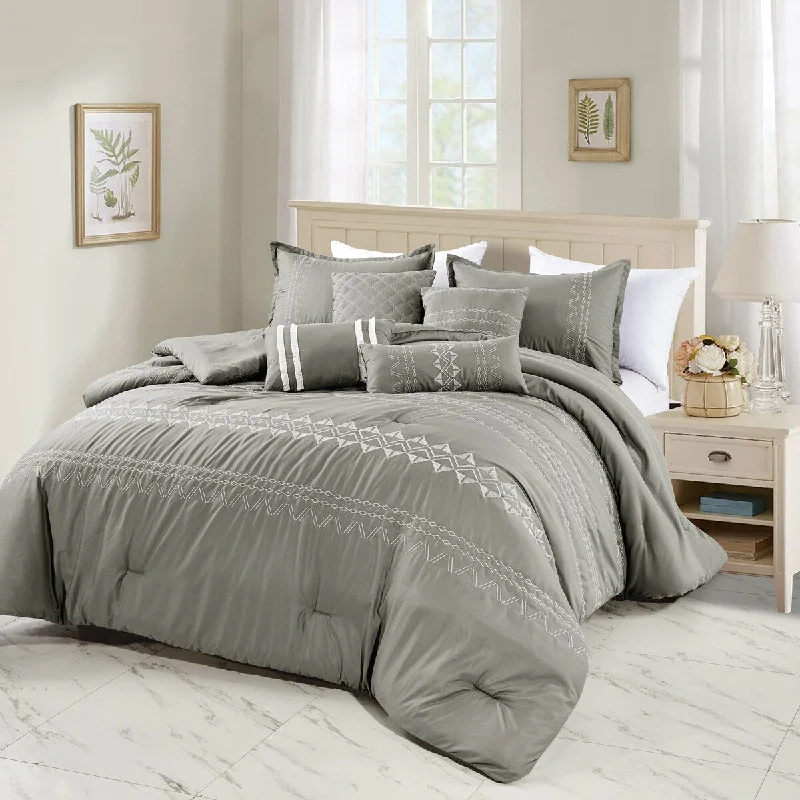 Wool - filled comforters with natural moisture - wicking and temperature - regulating featuresYamilla Luxury 7 Piece Comforter Set