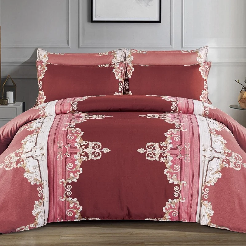 Silk - filled comforters for a luxurious and smooth touchShatex Textured City Pattern Bedding Comforter Set