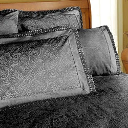 King - Size Sheet Sets with a Decorative Pillow SetMachine Lace Charcoal Sheet Set