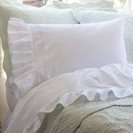 Moisture - Wicking Cotton Sheets for a Dry and Comfortable SleepTaylor Linens Elisa Egg-Shell White Sheet Set