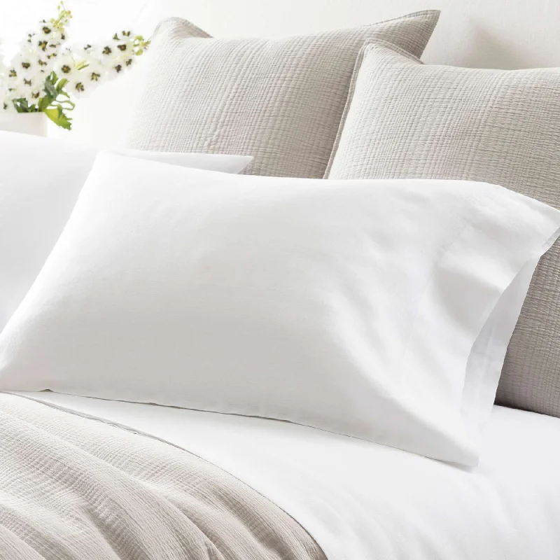 Fitted Sheets with Reinforced Corners for Long - Lasting UsePine Cone Hill Lush Linen Pillowcases