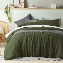 Flat Sheets with a High - Quality Finish for a Luxurious LookOlive Linen Sheet Set