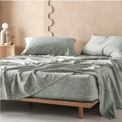 Moisture - Wicking Cotton Sheets for a Dry and Comfortable SleepNica Slate Flannelette Sheet Set