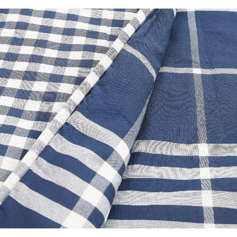 Queen - size comforters for standard queen - sized mattressesBanbury Plaid Navy and Ivory Cotton Comforter Set