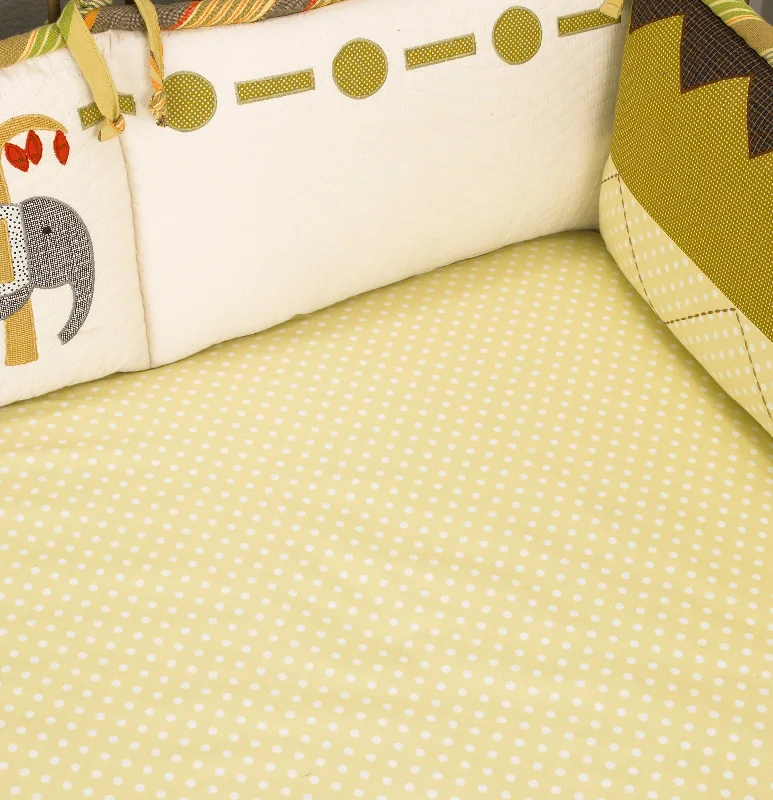 Anti - Pill Microfiber Sheets for a Smooth AppearanceElephant Brigade Dotted Fitted Crib Sheet