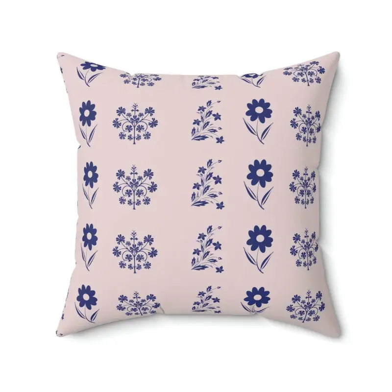 Lumbar Support Pillows for Car SeatsVibrant Blue Flowers Polyester Throw Pillow for Cozy Vibes