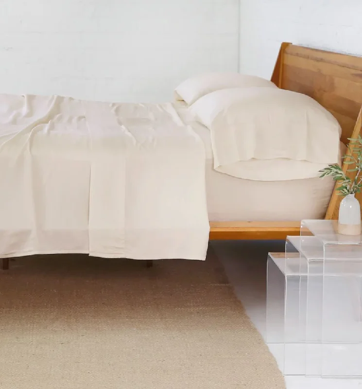 Flat Sheets with a High - Quality Finish for a Luxurious LookPom Pom at Home Bamboo Sheet Set Sand