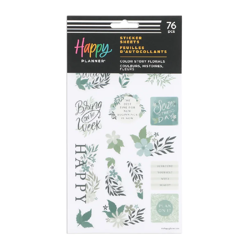 Wrinkle - Free Polyester Sheets for a Low - Maintenance BedFloral Color Story - 5 Sticker Sheets