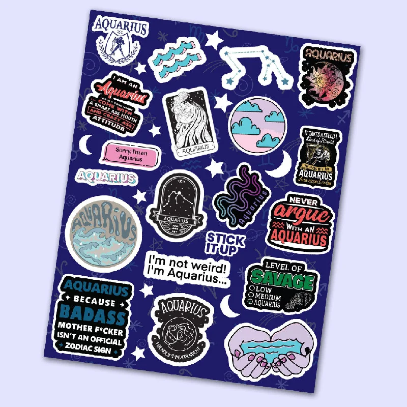 Jersey - Knit Sheets for a Comfortable and Casual BedAquarius Mini Stickers Sheet