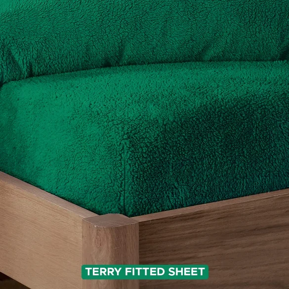 Flat Sheets with a High - Quality Finish for a Luxurious LookTerry fitted sheet green