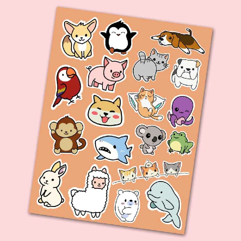 Thermal - Regulating Bamboo Sheets for All - Season ComfortCute Animals Mini Stickers Sheet