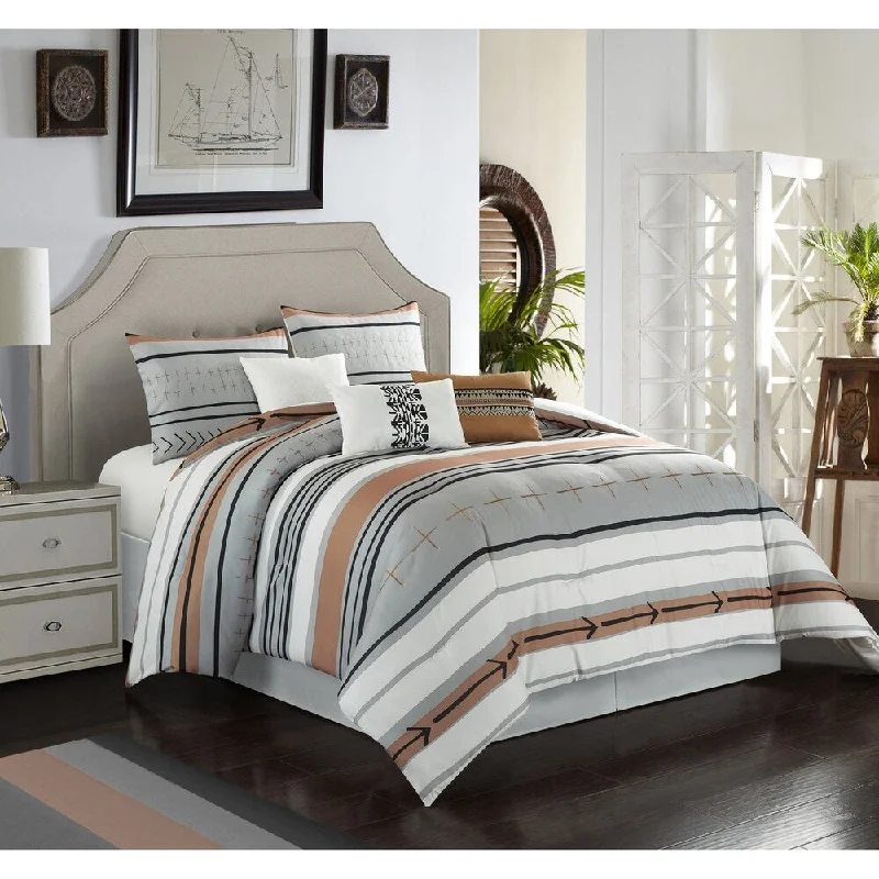 Microfiber - filled comforters that are lightweight and easy to care forNanshing Pia 7 Piece Comforter Set