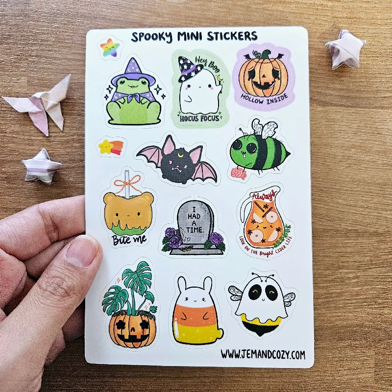 Hypoallergenic Silk Sheets for Sensitive SleepersSpooky Mini Stickers Vinyl Sticker Sheet (4x6")