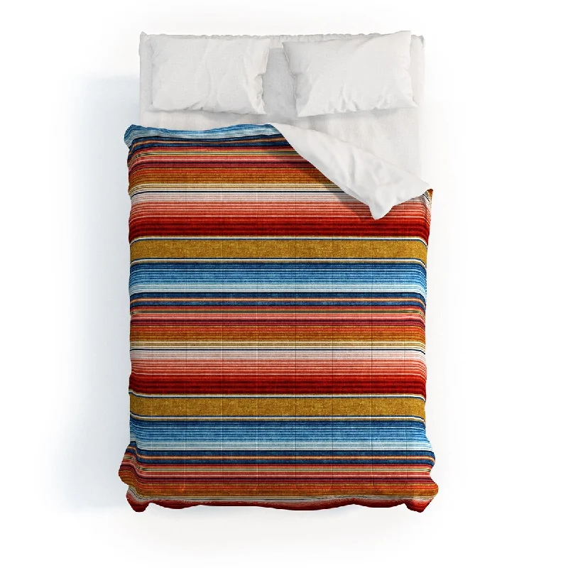 Bamboo - fiber - filled comforters with antibacterial and breathable qualitiesLittle Arrow Design Co Serape Southwest Stripe Red Made To Order Full Comforter Set