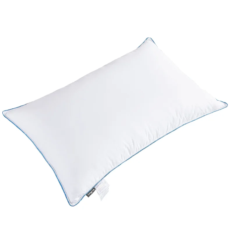 Hypoallergenic Pillows for Allergy SufferersBlue Silky Piping Goose Down & Feather Pillow