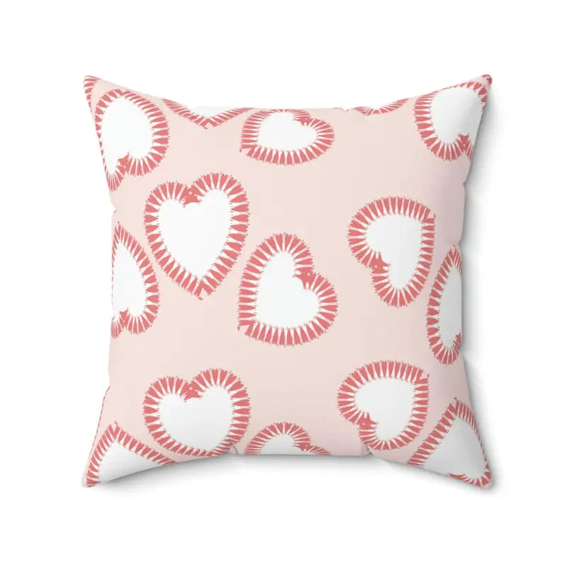 Down Alternative Pillows for Ethical ChoicesCozy Hearts Print Polyester Square Pillow for your Home