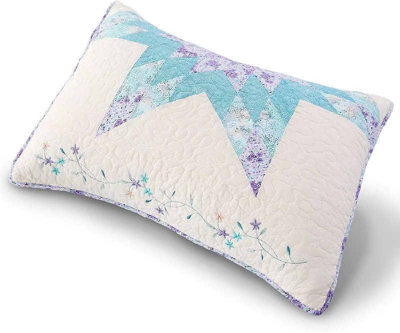 Back Support Pillows for Office ChairsPurple/Green Patchwork Pillow Sham Set