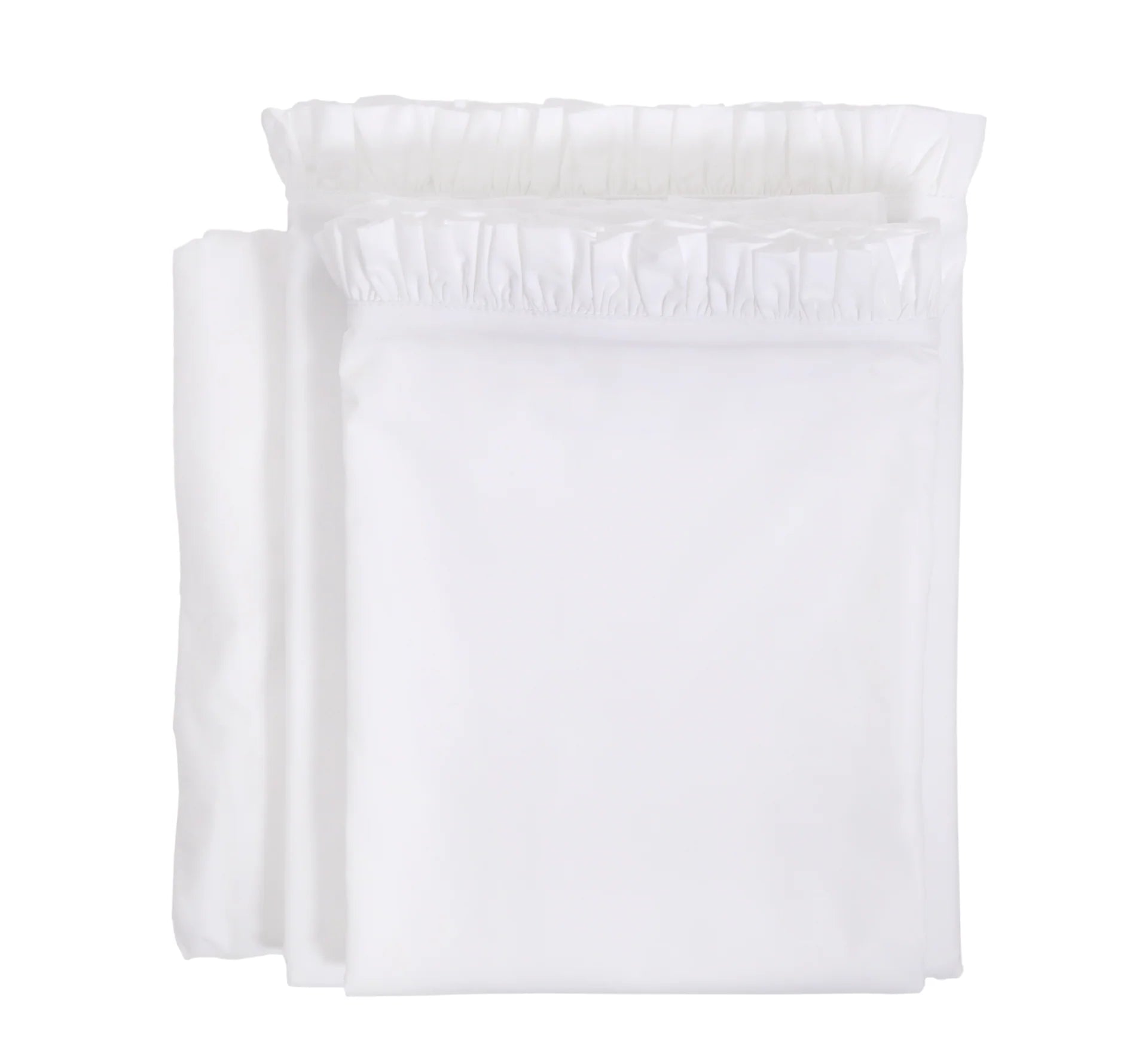 Twin - Size Sheet Sets with a Pillow ProtectorPom Pom at Home Audrey Ruffle Cotton Percale Sheet Set White