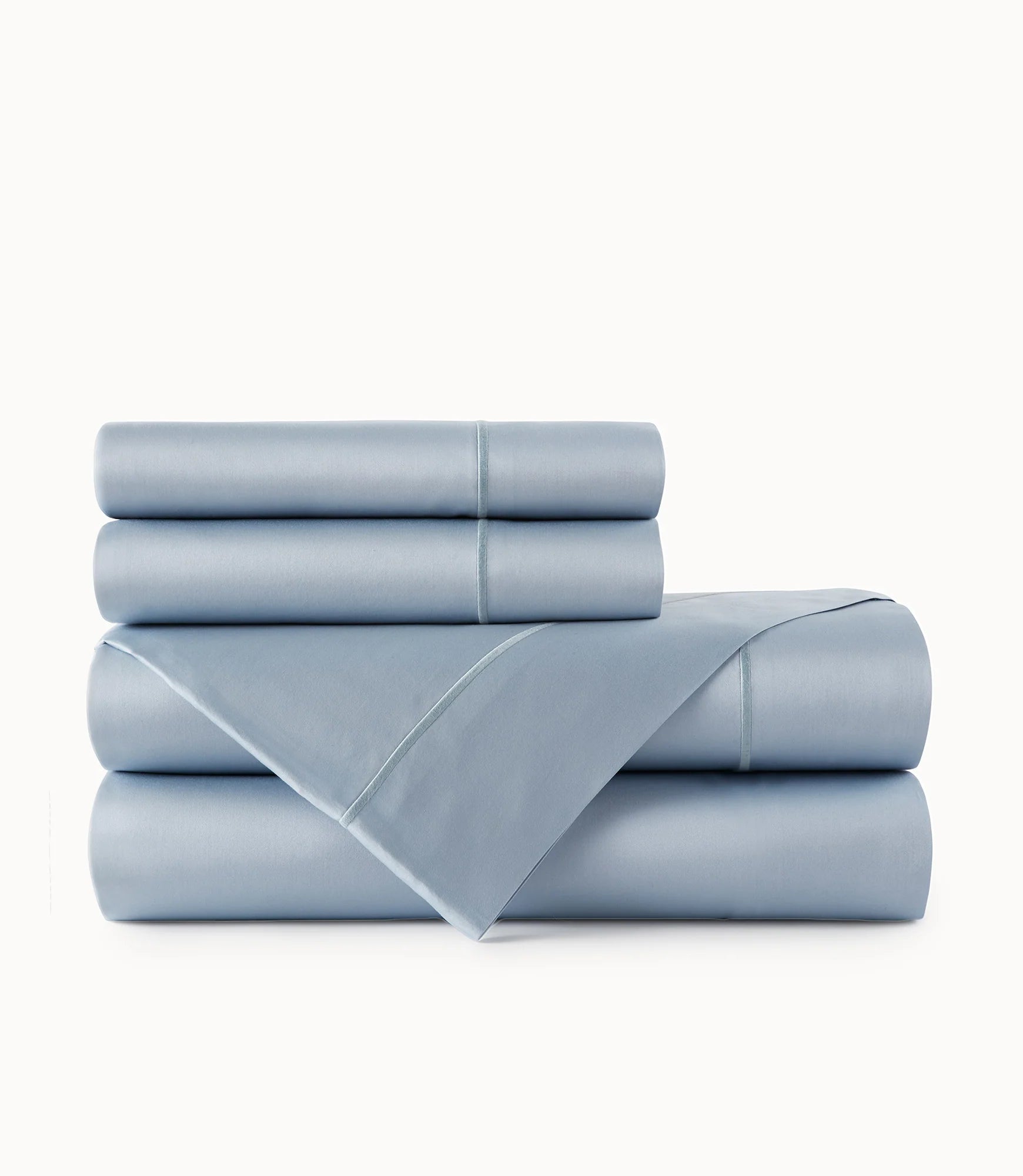 Jersey - Knit Sheets for a Comfortable and Casual BedPeacock Alley Soprano Sateen Sheet Set in Blue