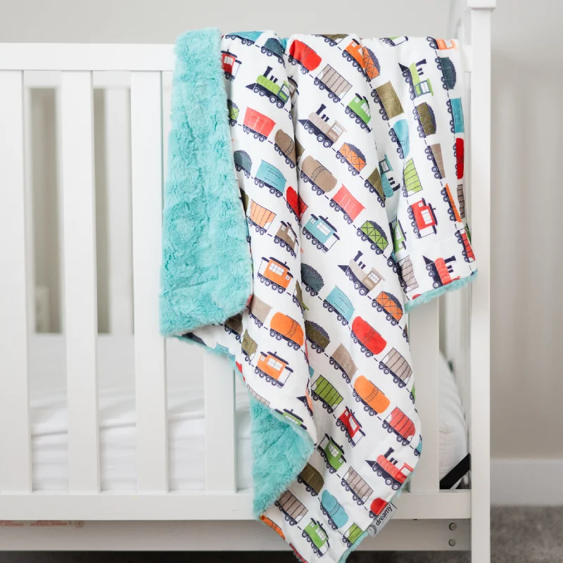 Wool blankets with natural warmth and insulationAll Aboard Train Cream Baby Blanket