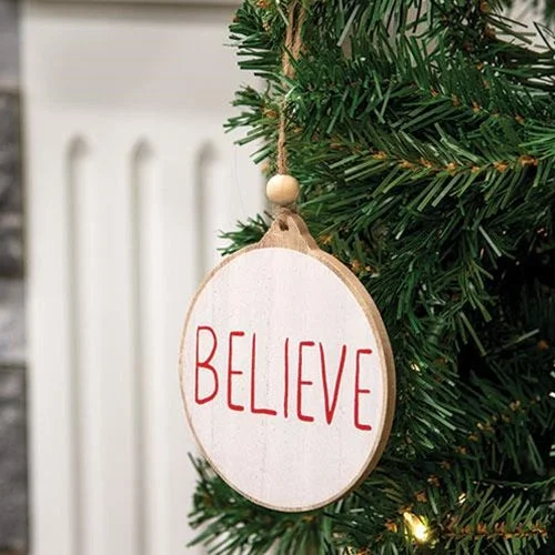 Believe Wooden Ornament