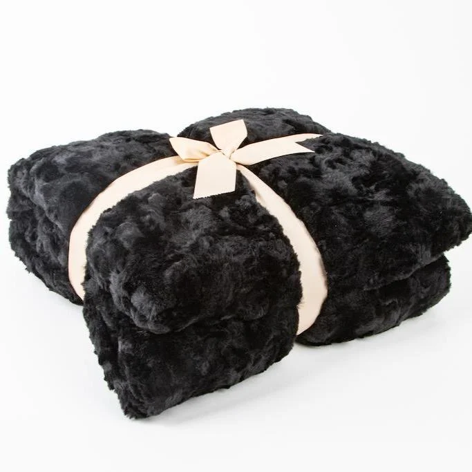 Rayon from bamboo blankets for a silky and breathable feelMidnight Black