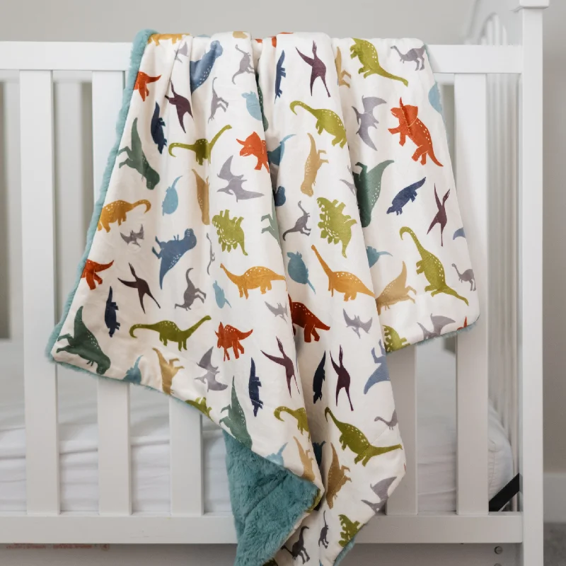 Silk blankets with a smooth and elegant touchDino Roar Cream Baby Blanket