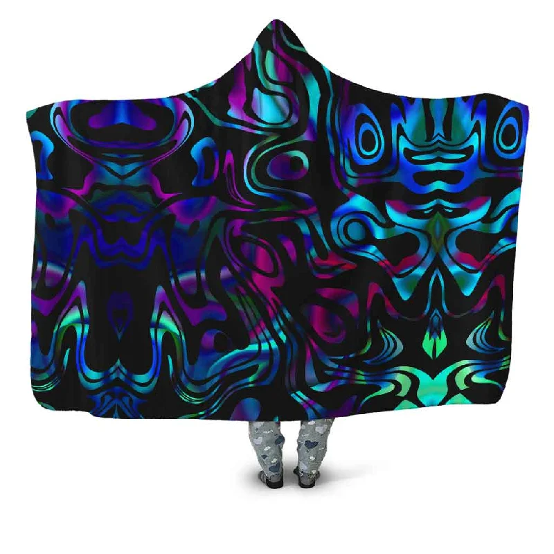 Microfiber blankets that are durable and easy to care forDynamic Blues Hooded Blanket