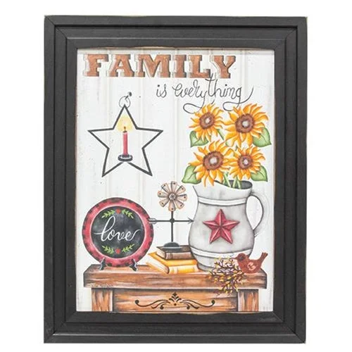 Family is Everything Sunflowers Framed Print 12x16