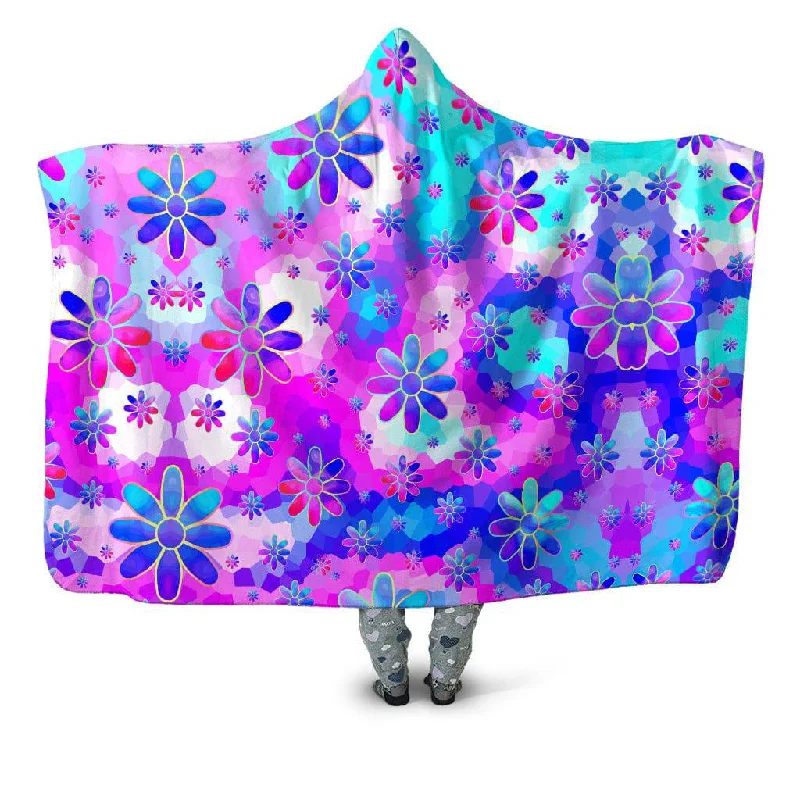 Wool blankets with natural warmth and insulationFlower Power Journey Hooded Blanket